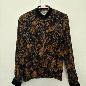 Jessica Howard Black Jacket with Gold Floral Damask